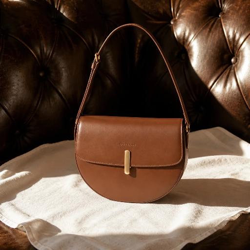 Leather and linen in low sun scene, an example shot
