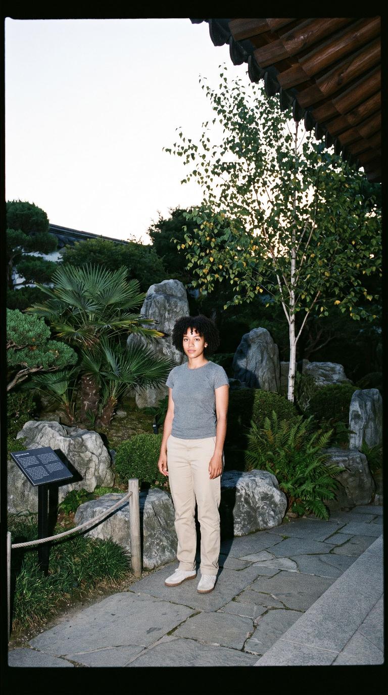 Flash-lit rock garden scene