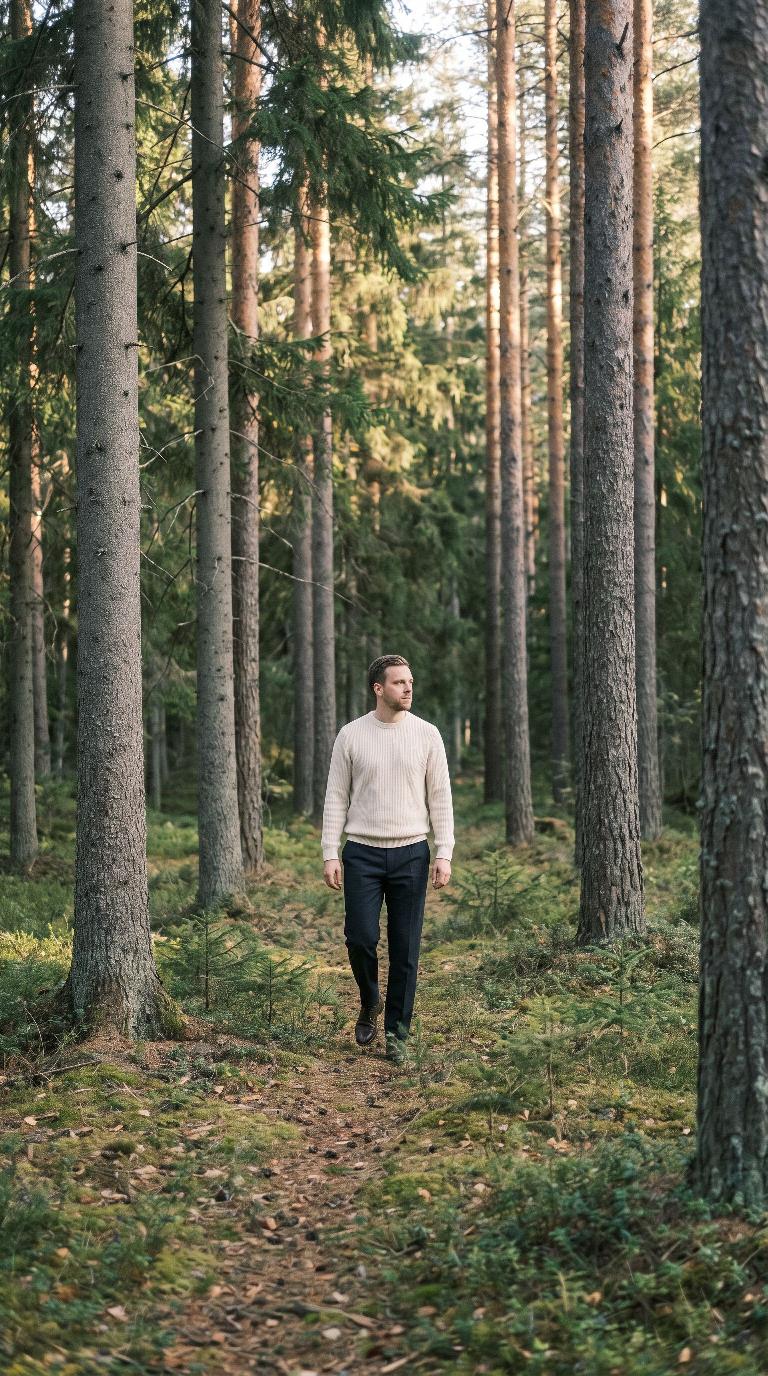 Nordic pine forest scene