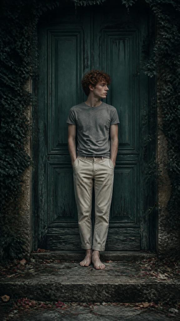 Weathered teal door scene, an example shot